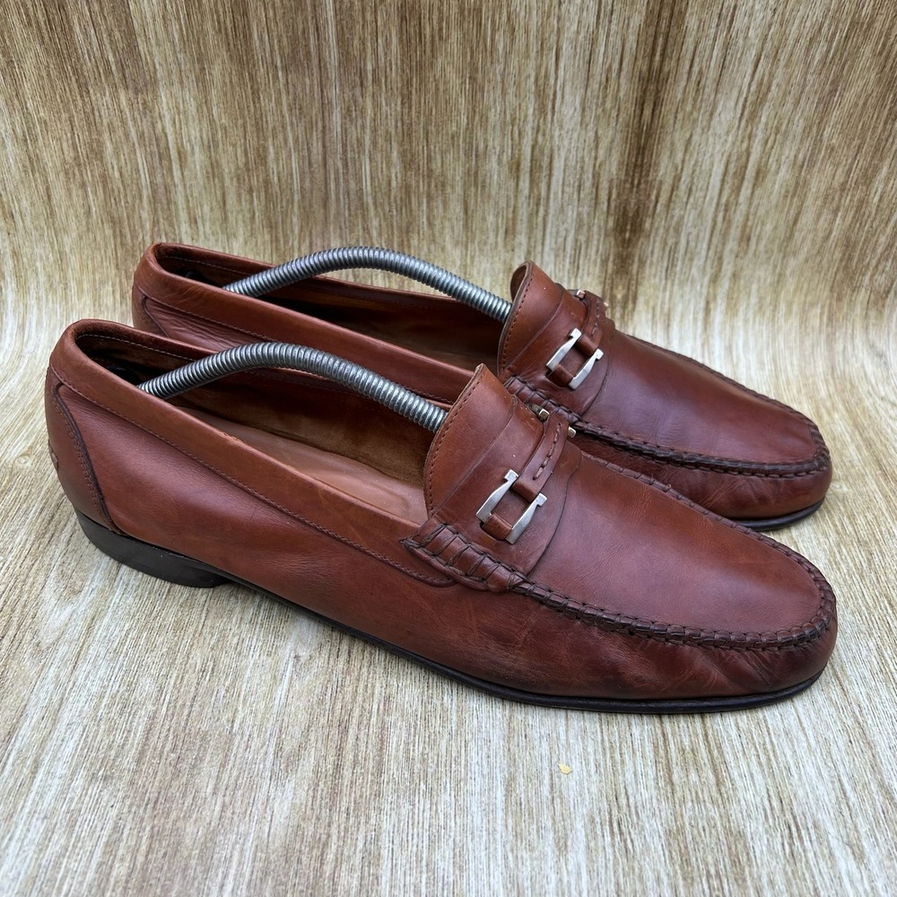 Salvatore Ferragamo Gancini Bit Loafers Men's Size 11.5 Brown Leather UR33995